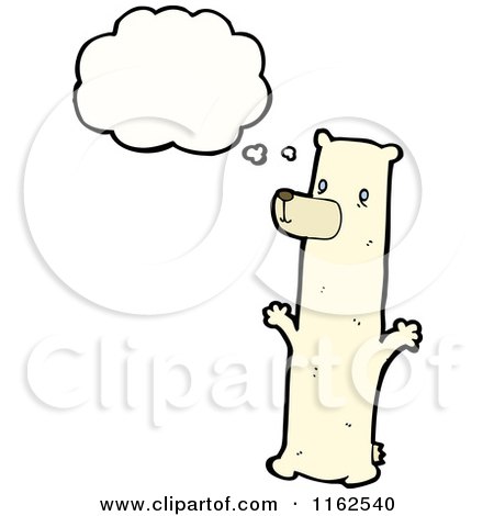 Cartoon of a Thinking Polar Bear - Royalty Free Vector Illustration by lineartestpilot