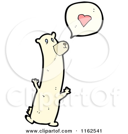 Cartoon of a Polar Bear Talking About Love - Royalty Free Vector Illustration by lineartestpilot