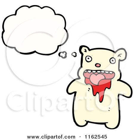 Cartoon of a Thinking Bloody Polar Bear - Royalty Free Vector Illustration by lineartestpilot
