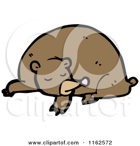 Cartoon of a Resting Brown Bear - Royalty Free Vector Illustration by lineartestpilot