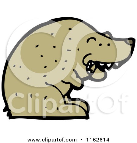 Cartoon of a Brown Bear Smoking - Royalty Free Vector Illustration by lineartestpilot