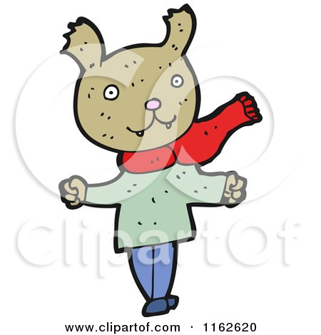 Cartoon of a Brown Bear |in Clothes - Royalty Free Vector Illustration by lineartestpilot