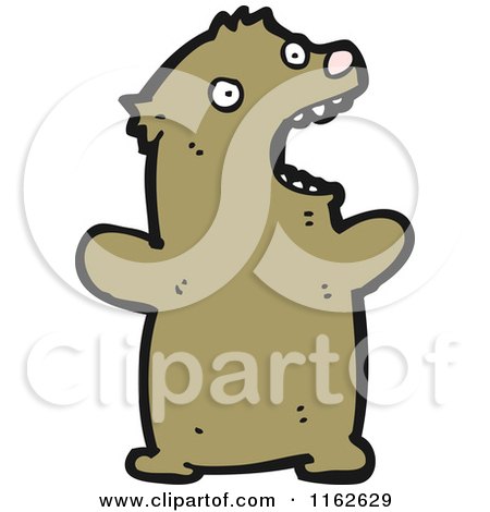 Cartoon of a Brown Bear - Royalty Free Vector Illustration by lineartestpilot