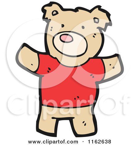 Cartoon of a Brown Bear in a Shirt - Royalty Free Vector Illustration by lineartestpilot