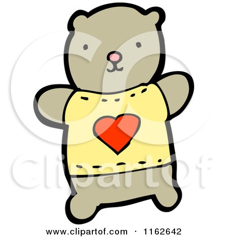 Cartoon of a Brown Bear in a Shirt - Royalty Free Vector Illustration by lineartestpilot