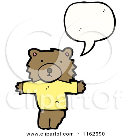 Cartoon of a Talking Brown Bear in a Shirt - Royalty Free Vector Illustration by lineartestpilot