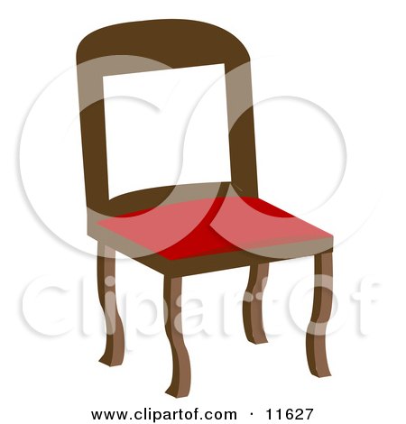 Chair With a Red Seat Clipart Illustration by AtStockIllustration