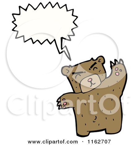 Cartoon of a Talking Brown Bear - Royalty Free Vector Illustration by lineartestpilot