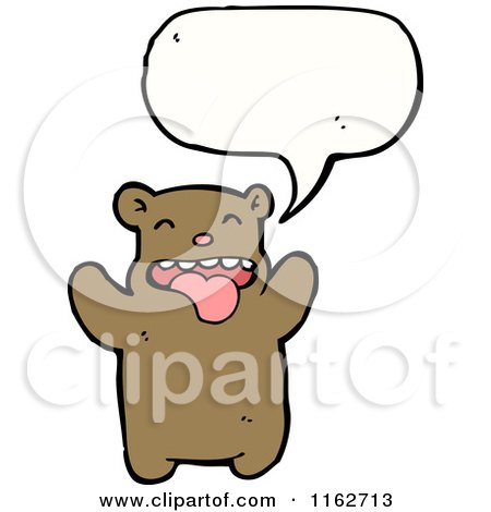 Cartoon of a Talking Brown Bear - Royalty Free Vector Illustration by lineartestpilot