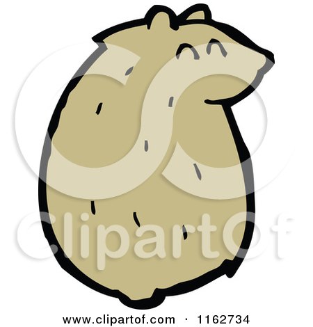 Cartoon of a Brown Bear Sitting - Royalty Free Vector Illustration by lineartestpilot