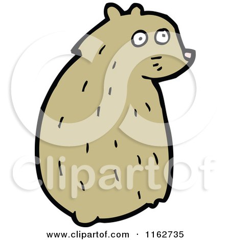 Cartoon of a Brown Bear Sitting - Royalty Free Vector Illustration by lineartestpilot