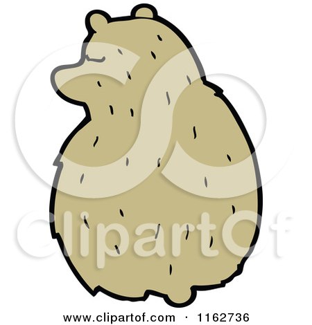 Cartoon of a Brown Bear Sitting - Royalty Free Vector Illustration by lineartestpilot