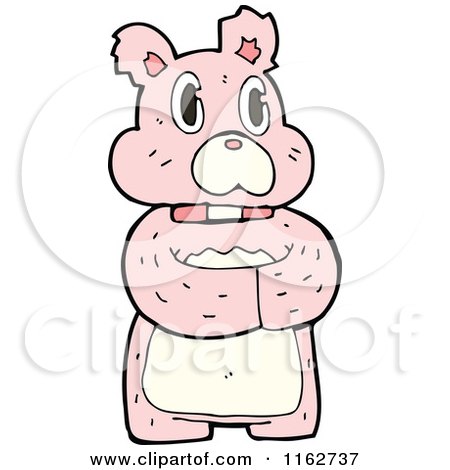 Cartoon of a Pink Bear - Royalty Free Vector Illustration by lineartestpilot