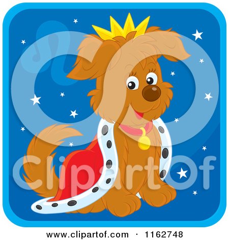 Cartoon of a Leo Horoscope Zodiac Astrology Puppy - Royalty Free Vector Clipart by Alex Bannykh