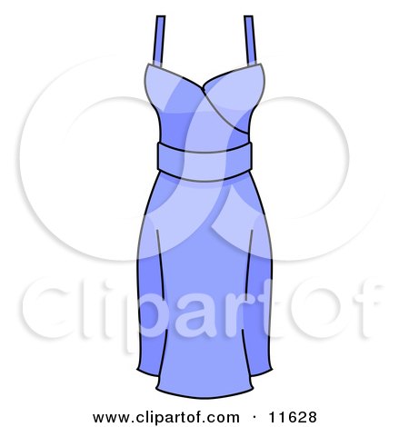 Womans Blue Dress With Spaghetti Straps Clipart Picture by AtStockIllustration