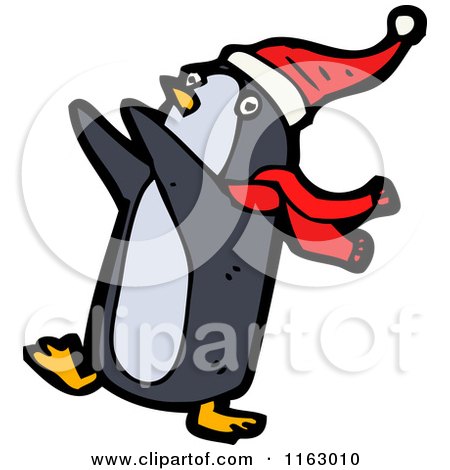Cartoon of a Christmas Penguin - Royalty Free Vector Illustration by lineartestpilot