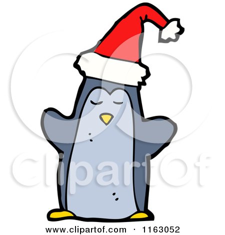 Cartoon of a Christmas Penguin - Royalty Free Vector Illustration by lineartestpilot