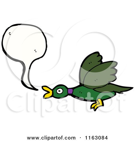 Cartoon of a Talking Mallard Duck - Royalty Free Vector Illustration by lineartestpilot
