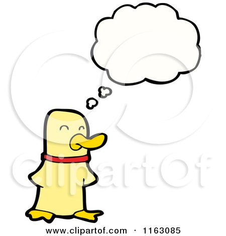 Cartoon of a Thinking Duck - Royalty Free Vector Illustration by lineartestpilot