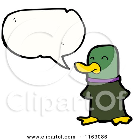 Cartoon of a Talking Mallard Duck - Royalty Free Vector Illustration by lineartestpilot