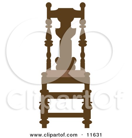 Brown Wood Chair Clipart Illustration by AtStockIllustration