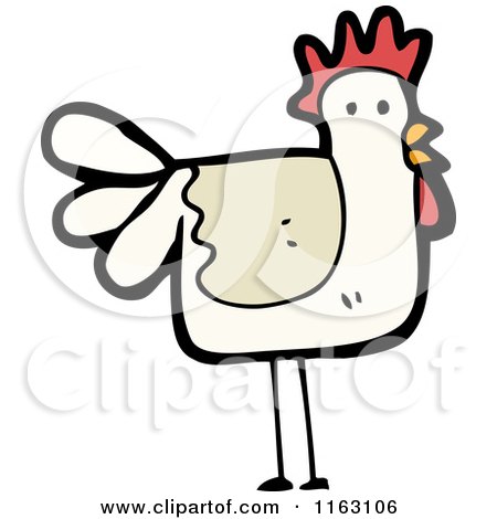 Cartoon of a Hen Chicken - Royalty Free Vector Illustration by lineartestpilot