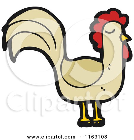 Cartoon of a Rooster Chicken - Royalty Free Vector Illustration by lineartestpilot