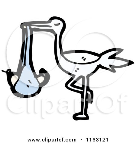 Cartoon of a Baby Stork - Royalty Free Vector Illustration by lineartestpilot
