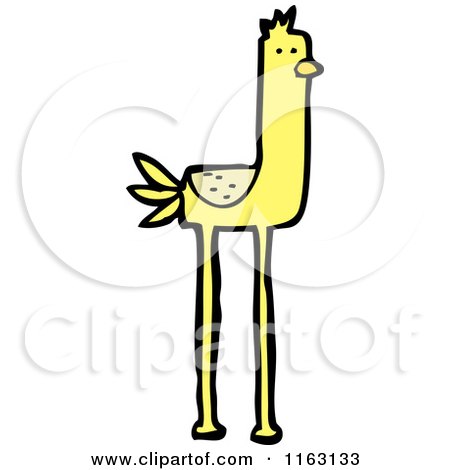 Cartoon of a Yellow Bird - Royalty Free Vector Illustration by lineartestpilot