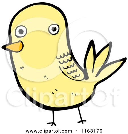 Cartoon of a Yellow Bird - Royalty Free Vector Illustration by lineartestpilot