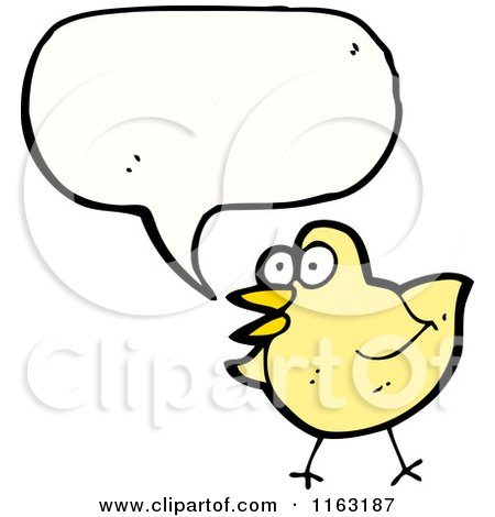 Cartoon of a Talking Yellow Bird - Royalty Free Vector Illustration by lineartestpilot