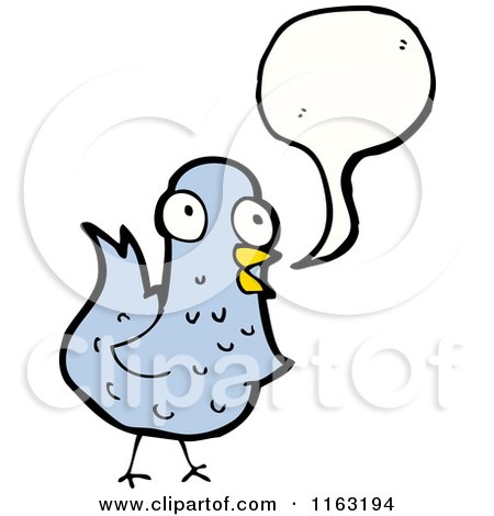 Cartoon of a Talking Bluebird - Royalty Free Vector Illustration by lineartestpilot