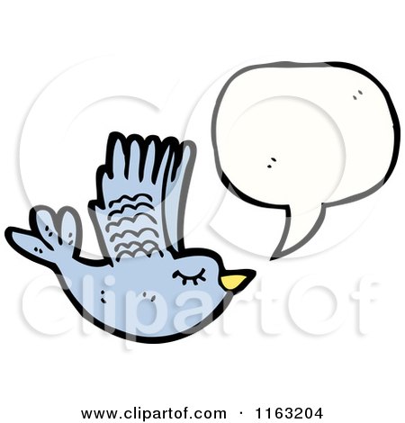 Cartoon of a Talking Bluebird - Royalty Free Vector Illustration by lineartestpilot