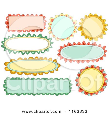 Cartoon of Floral Frames with Petals - Royalty Free Vector Clipart by BNP Design Studio