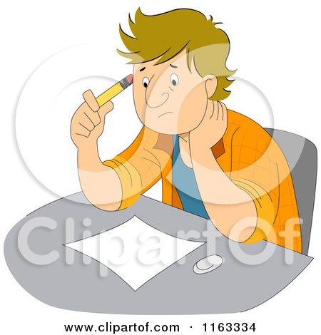 Cartoon of a Male Artist with Art Block - Royalty Free Vector Clipart by BNP Design Studio