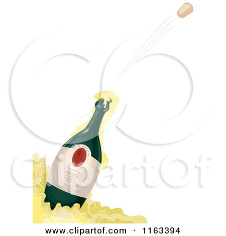 Cartoon of a Champagne Bottle and Flying Cork - Royalty Free Vector Clipart  by BNP Design Studio #1163394