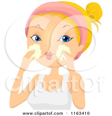 Cartoon of a Blond Woman Washing Her Face - Royalty Free Vector Clipart by  BNP Design Studio #1163410