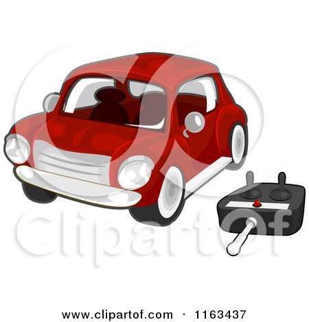 Cartoon of a Red Remote Controlled Car - Royalty Free Vector Clipart by BNP Design Studio