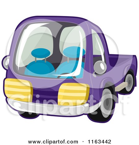 Cartoon of a Purple Toy Truck - Royalty Free Vector Clipart by BNP Design Studio