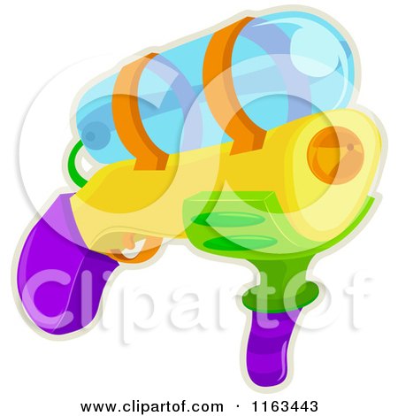 Cartoon of a Toy Water Gun with a Tank - Royalty Free Vector Clipart by BNP Design Studio