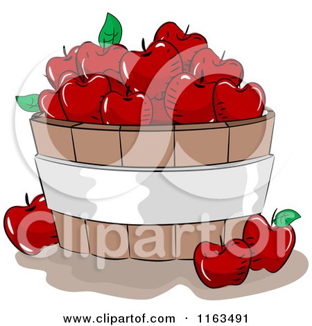Cartoon of a Bushel of Red Apples - Royalty Free Vector Clipart by BNP Design Studio
