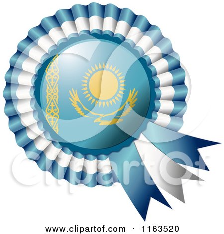 Shiny Kazakhstan Flag Rosette Bowknots Medal Award - Royalty Free Vector Illustration by MilsiArt