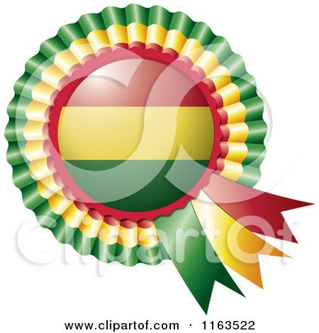 Shiny Bolivia Flag Rosette Bowknots Medal Award - Royalty Free Vector Illustration by MilsiArt