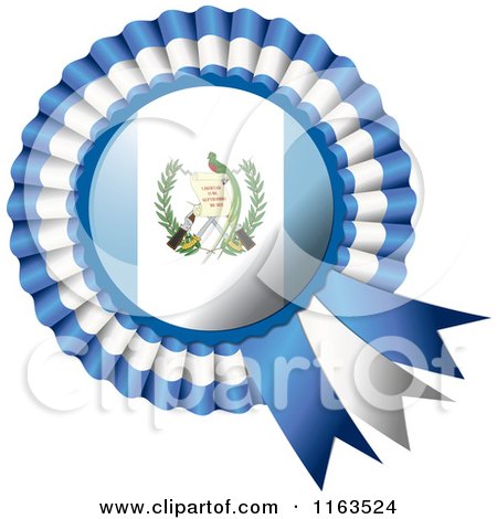 Shiny Guatemala Flag Rosette Bowknots Medal Award - Royalty Free Vector Illustration by MilsiArt