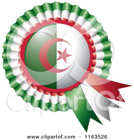 Shiny Algeria Flag Rosette Bowknots Medal Award - Royalty Free Vector Illustration by MilsiArt