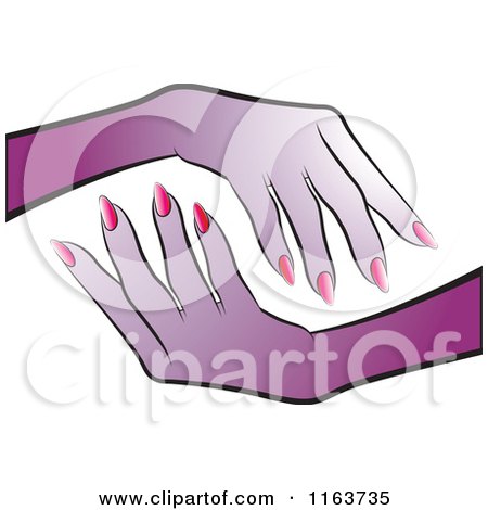 Clipart of Purple Female Hands - Royalty Free Vector Illustration by Lal Perera