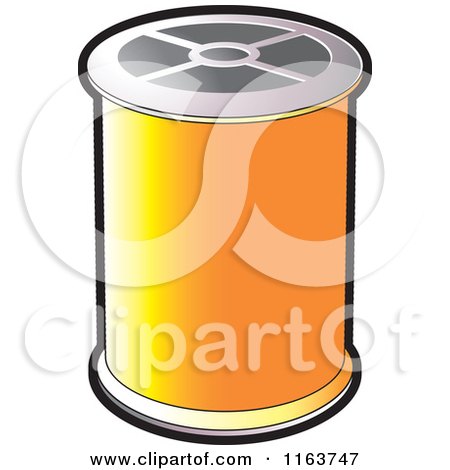 Clipart of a Spool of Yellow Sewing Thread - Royalty Free Vector Illustration by Lal Perera