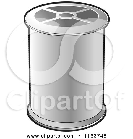 Clipart of a Spool of Silver Sewing Thread - Royalty Free Vector Illustration by Lal Perera