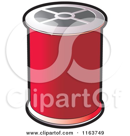 Clipart of a Spool of Red Sewing Thread - Royalty Free Vector Illustration by Lal Perera