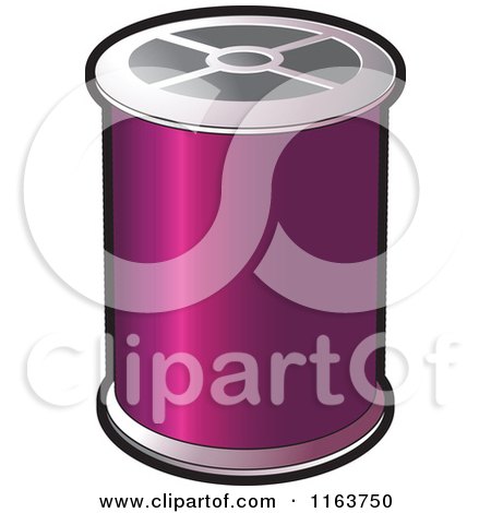 Clipart of a Spool of Purple Sewing Thread - Royalty Free Vector Illustration by Lal Perera